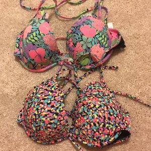Set of 2 victoria secret push up swim tops